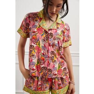 Anthropologie Spogart Garden Party Pajama Set - Shorts + Top - Floral - Size S